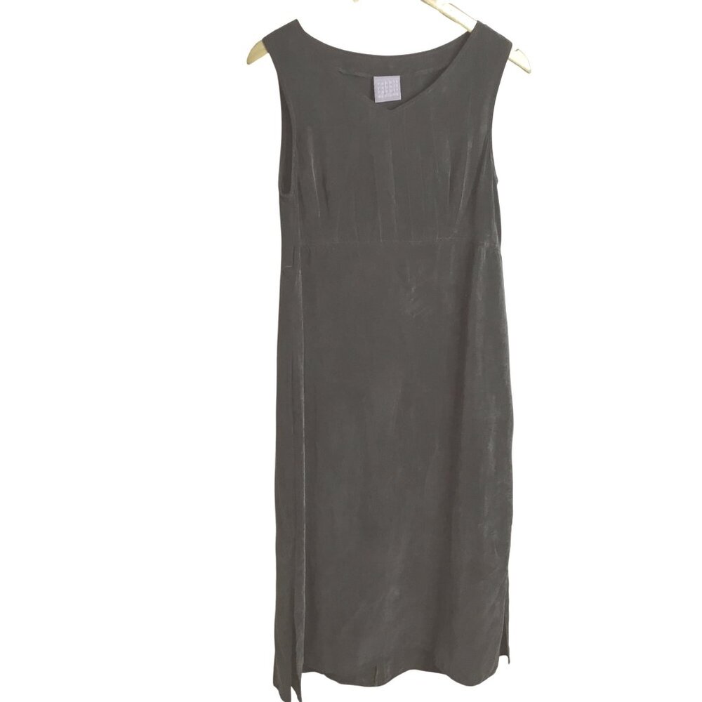 Anthropologie Rabbit Rabbit Dark Moss Green Maxi Dress V-Neck Sleeveless 10P